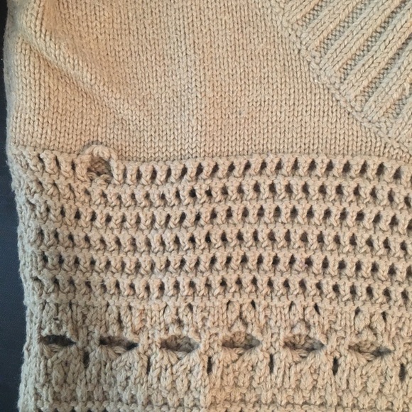 Heather khaki cowl neck open knit sweater - Picture 5 of 6